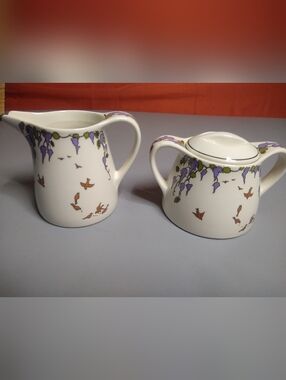 Retired Villeroy & Boch Design 1900 Creamer & Lidded Sugar Bowl MINT!